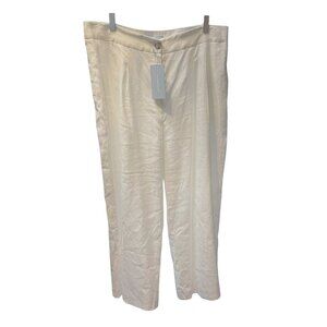 NWT Antonio Melani Linen Trouser Pants in White Sz. 16